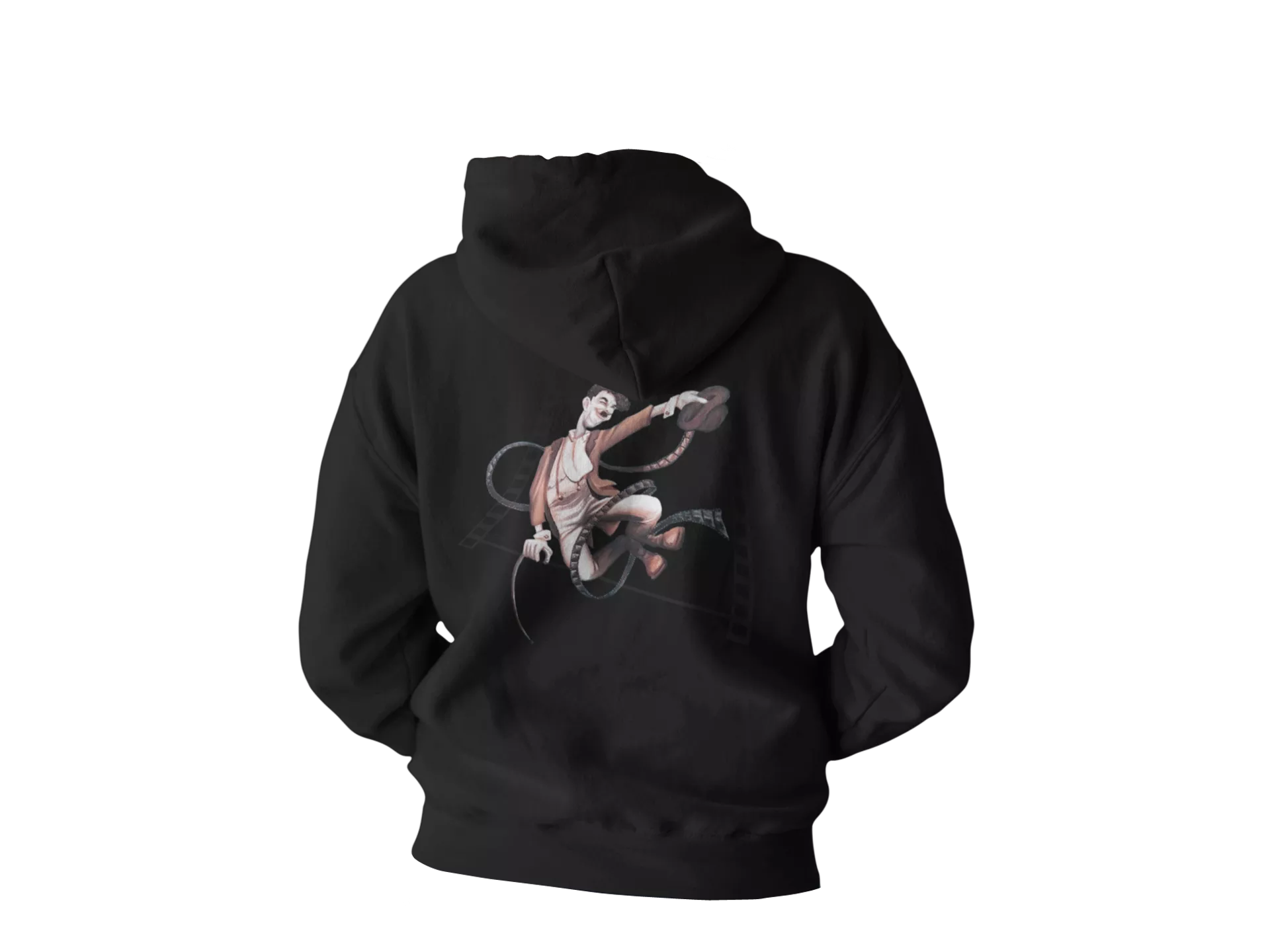 Hoodie Charlie Chaplin "Hop!" Charlie Chaplin bondissant - Design dos
