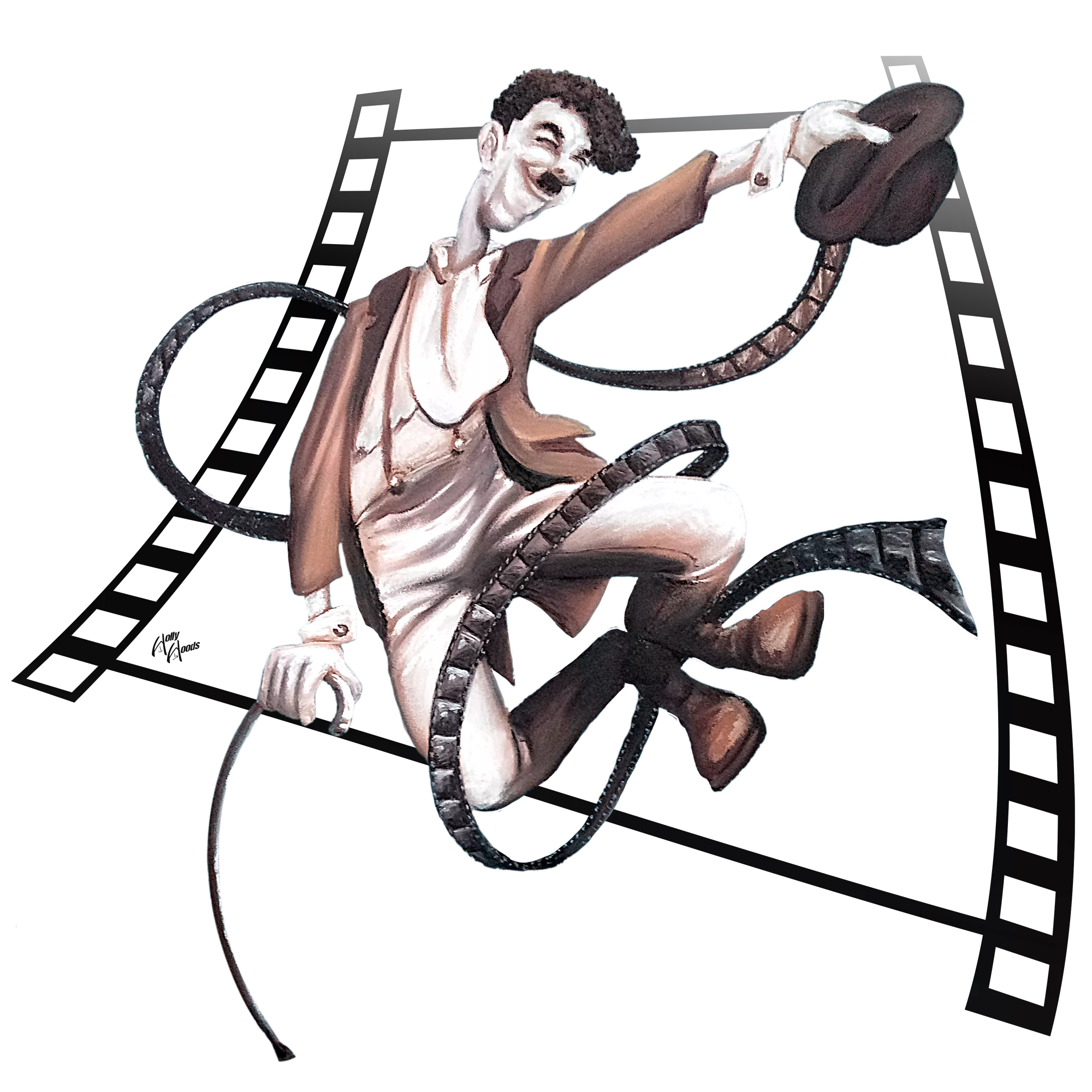 Design "Hop!" Charlie Chaplin bondissant